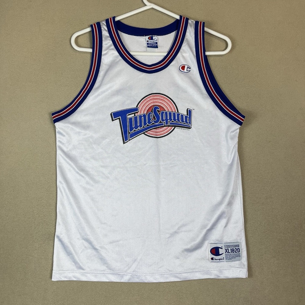 Tunesquad Jersey Unisex XL 18- 20 White‎ Champion Vintage Taz Basketball Youth